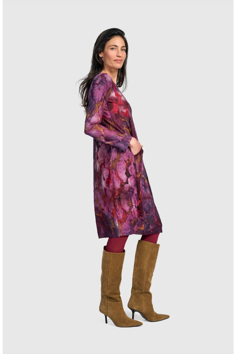 Fandango Draped Dress, Alternate, color, Wine