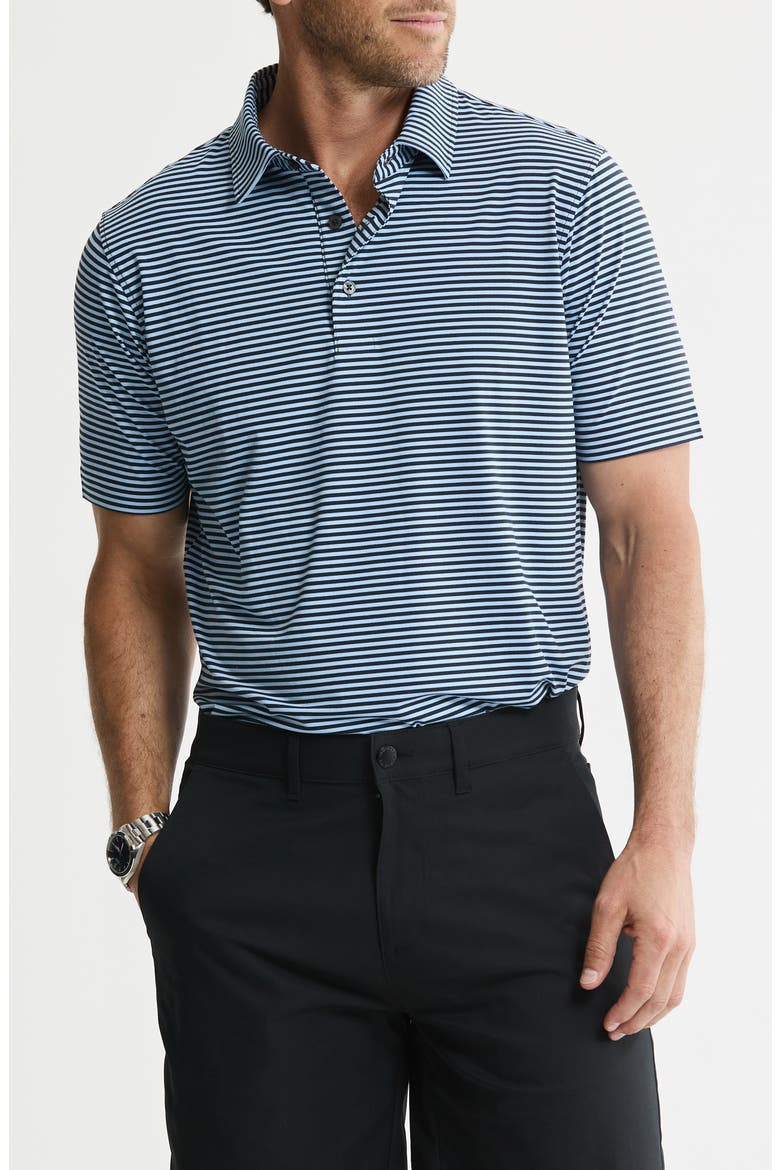 Performance Stripe Polo, Main, color, NAVY STRIPE
