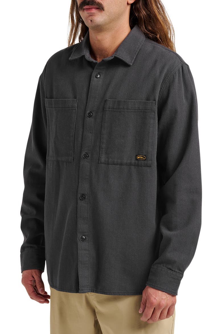 Herson Cotton Twill Buton-Up Overshirt, Alternate, color, PHANTOM