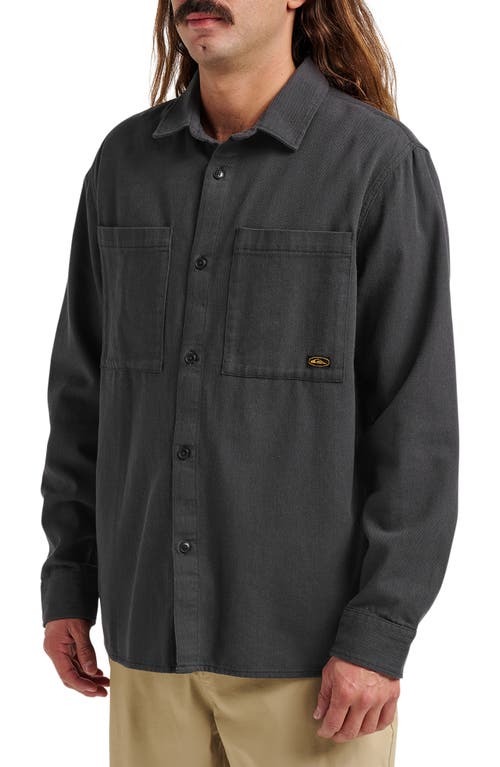 Quiksilver Herson Cotton Twill Buton-up Overshirt In Gray