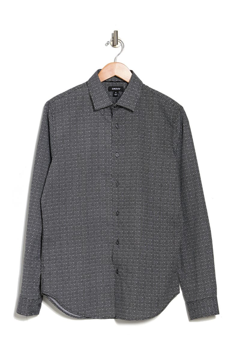DKNY Maze Print Stretch Dress Shirt, Alternate, color, 