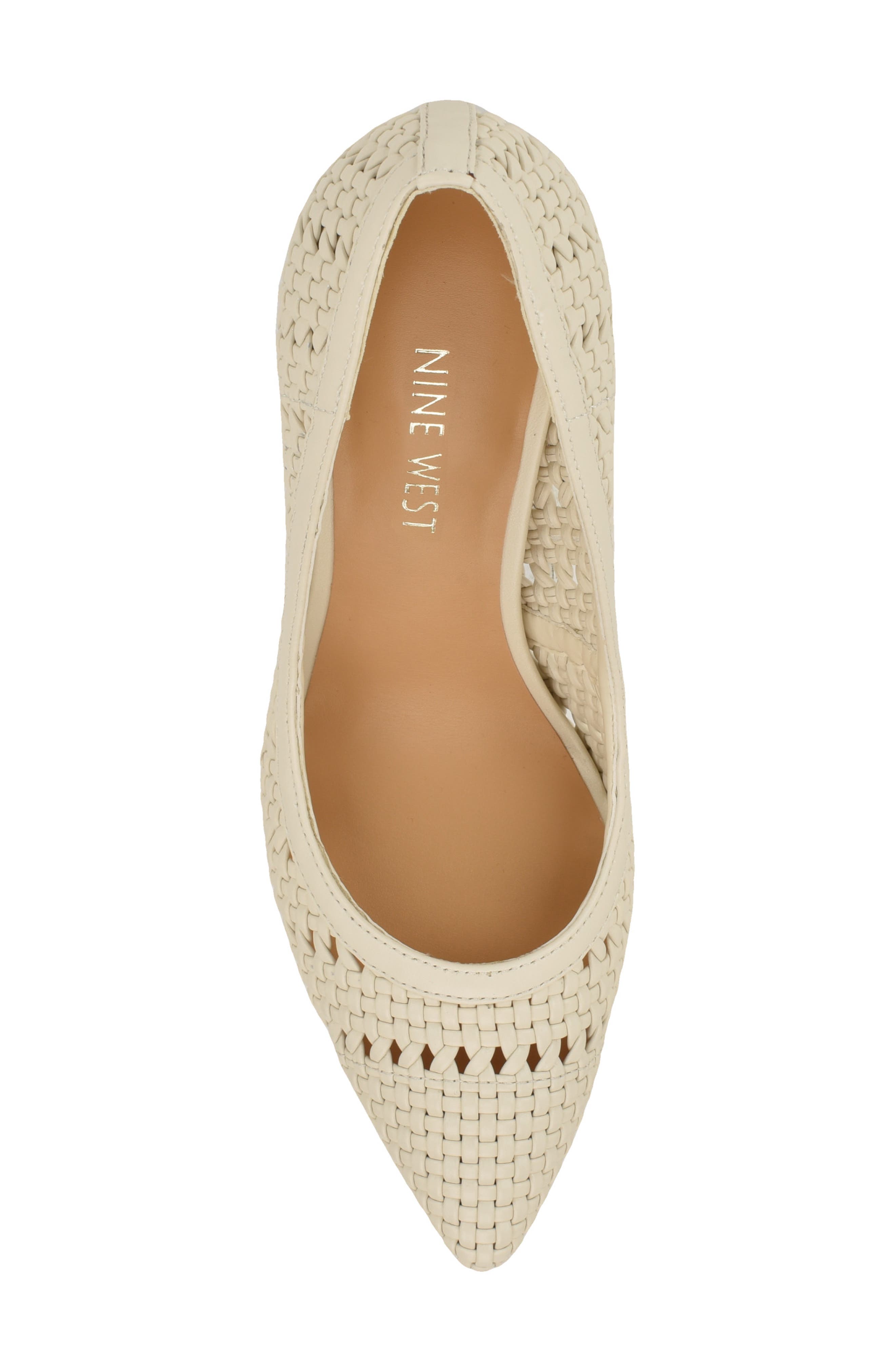 Elbeew Pointed Toe Pump, Alternate, color, CHIC CREAM WOVEN