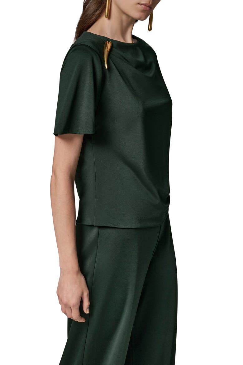 Ruched Side Short Sleeve Shirt, Alternate, color, BLK FOREST