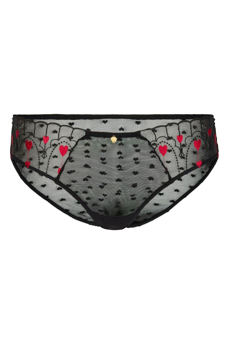Amorette Bikini Panties, Alternate, color, Black