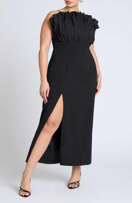 Pleated Ruffle Cocktail Dress