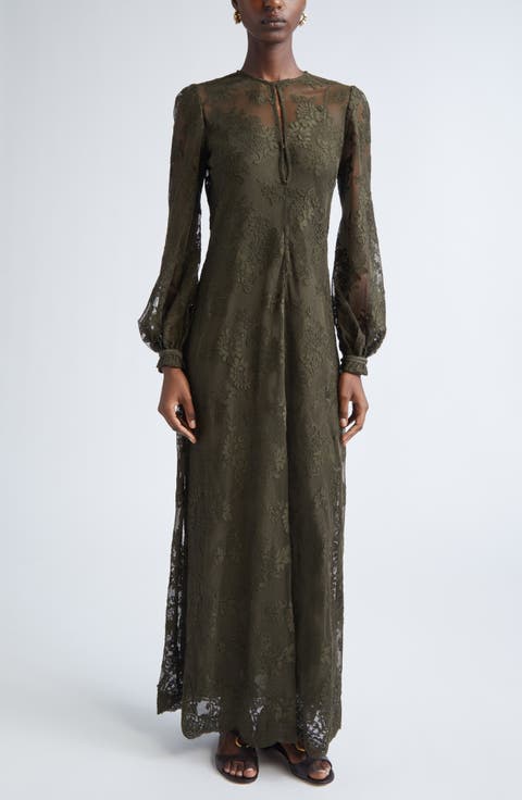 Memento Long Sleeve Lace Maxi Dress