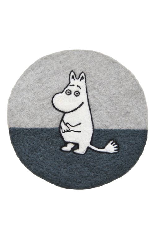 Klippan Moomin Handmade Felted Wool Pot Mats In Gray