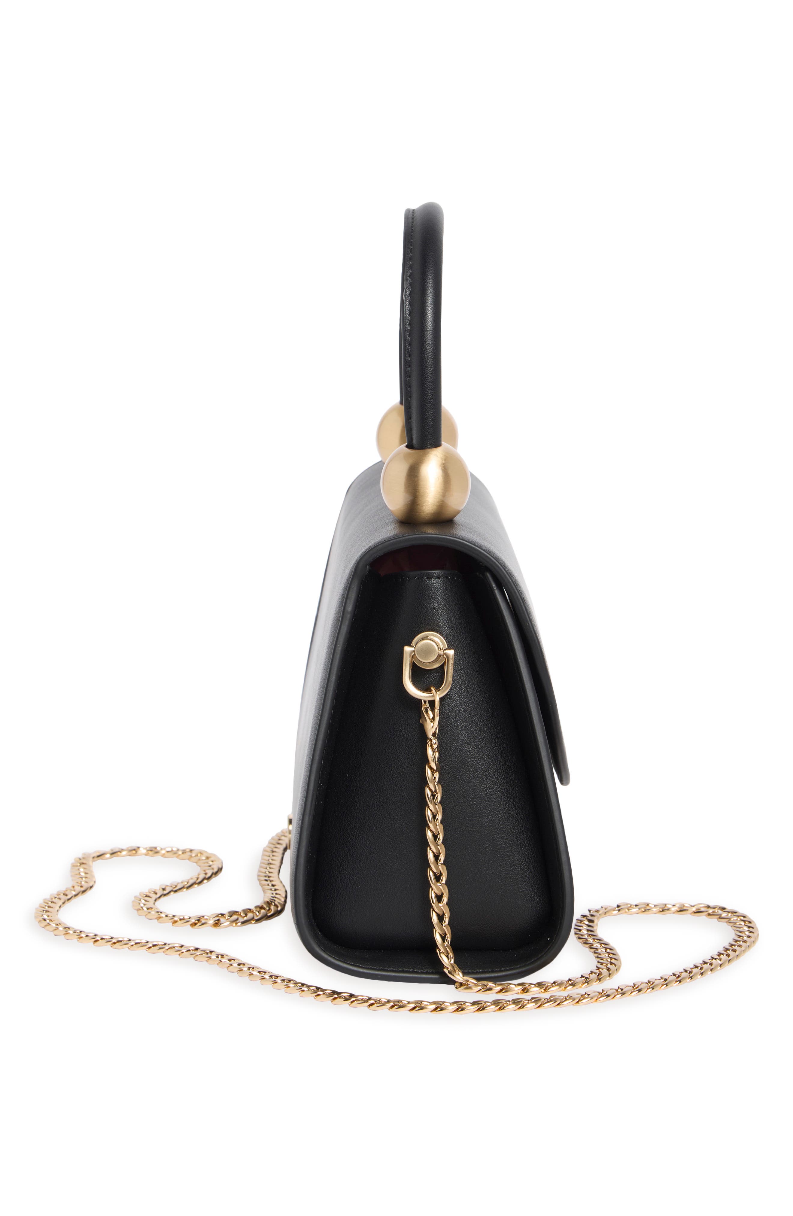Siren Faux Leather Top Handle Bag, Alternate, color, BLACK