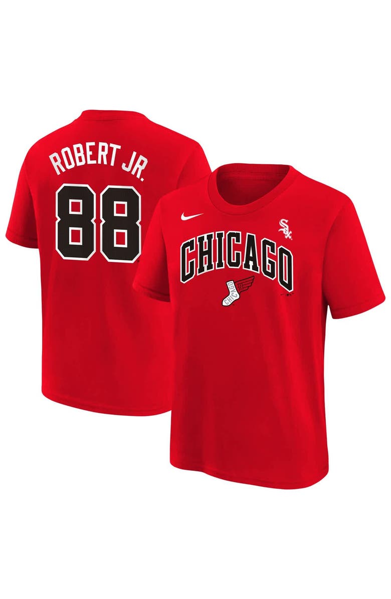 Nike Youth Nike Luis Robert Jr. Red Chicago White Sox Fuse City Connect Name & Number T-Shirt, Main, color, Red