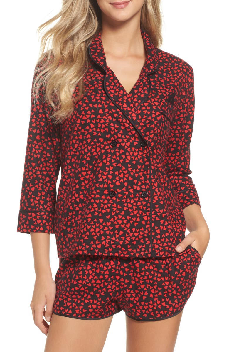 Room Service Pjs ROOM SERVICE Shorty Flannel Pajamas, Main, color, 