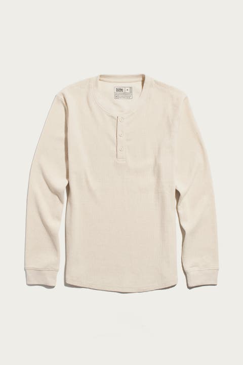 Men's Recycled Waffle Knit Henley