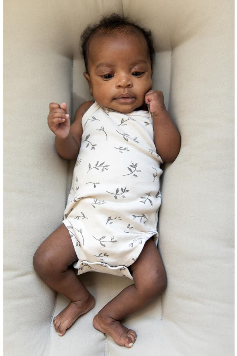 Organic Cotton Crisscross Bodysuit & Ruffle Bloomers Set, Alternate, color, STONE FLOWER