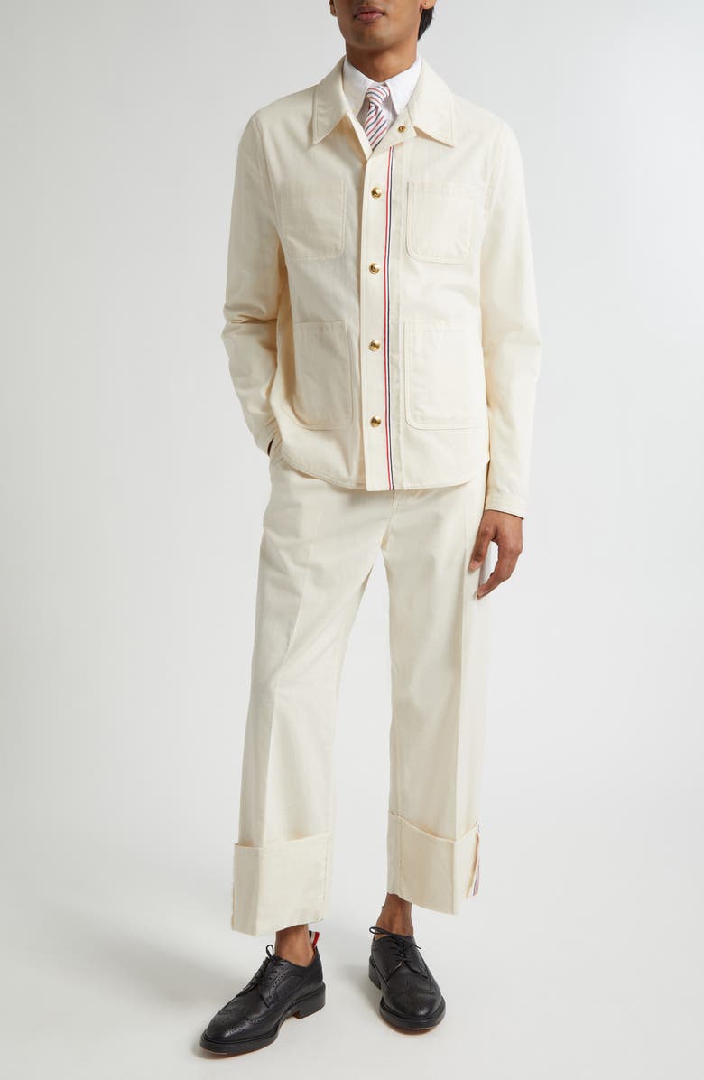 Thom Browne RWB Muslin Utility Jacket, Alternate, color, Muslin