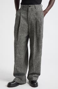 Dolce&Gabbana Houndstooth Pleated Wide Leg Trousers
