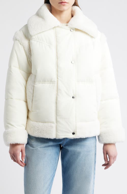 Hugo Boss Boss Orange Pajuna Faux Fur Lined Puffer Jacket In White