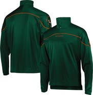 adidas Men's adidas Green Miami Hurricanes AEROREADY Knit Quarter-Snap Jacket