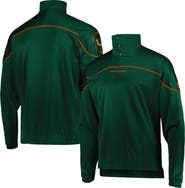 adidas Men's adidas Green Miami Hurricanes AEROREADY Knit Quarter-Snap Jacket