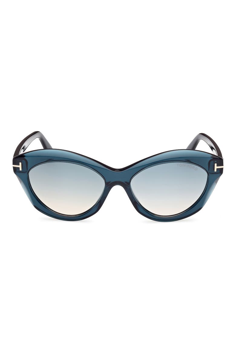 55mm Gradient Oval Sunglasses, Main, color, BLUE/ OTHER / GRADIENT GREEN