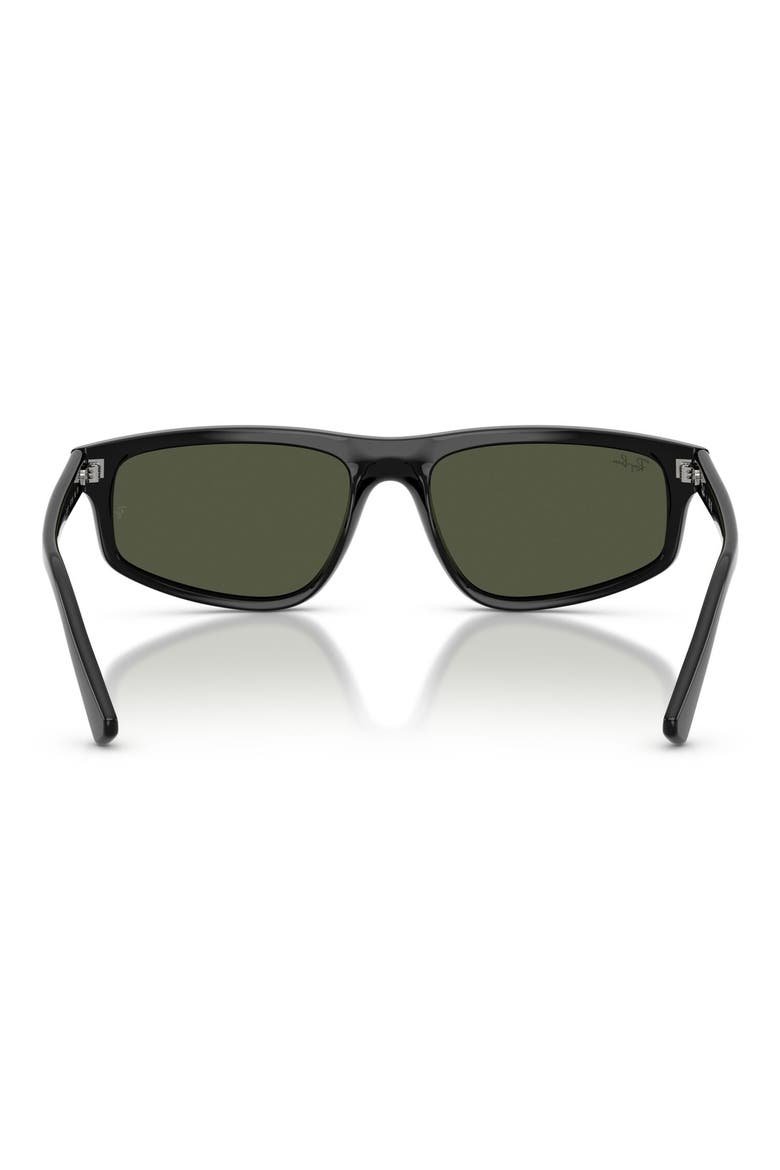 59mm Irregular Sunglasses, Alternate, color, BLACK / GREEN