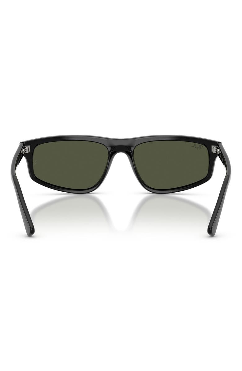 Ray-Ban 59mm Irregular Sunglasses, Alternate, color, Black / Green