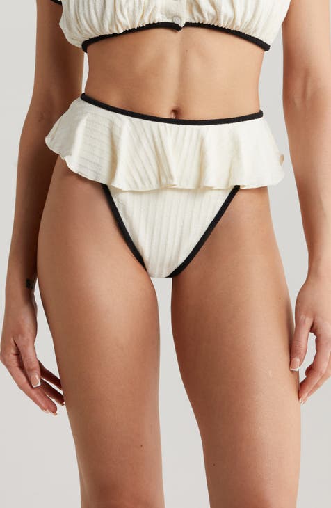 White ruffle bikini bottoms hotsell