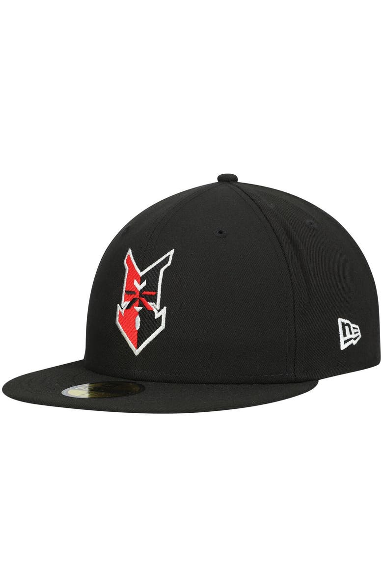 New Era Men's New Era Black Indianapolis Indians Authentic Collection Road 59FIFTY Fitted Hat, Main, color, 