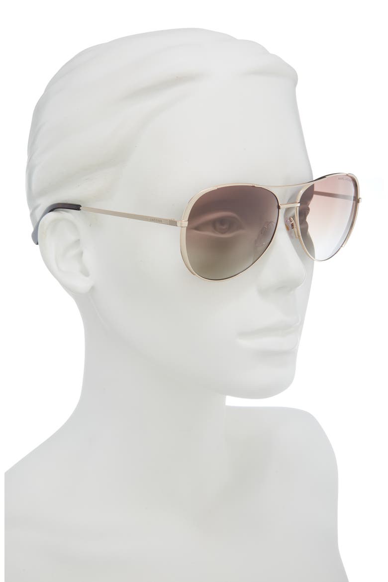 59mm Gradient Polarized Aviator Sunglasses, Alternate, color, GOLD BROWN