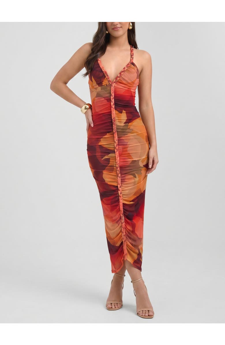 RACHEL Rachel Roy Thalassa Printed Mesh Dress, Main, color, Orange Floral