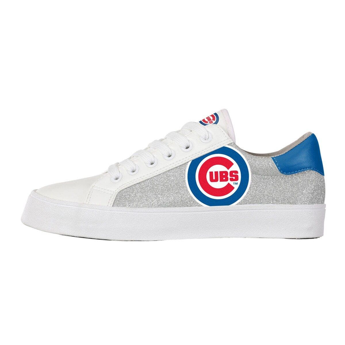 FOCO Women's FOCO Chicago Cubs Glitter Sneakers, Alternate, color, 