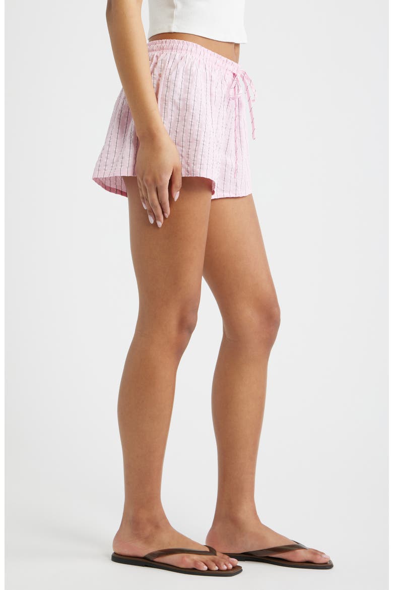 Abigayle Stripe Tie Waist Shorts, Alternate, color, PINK STRIPE