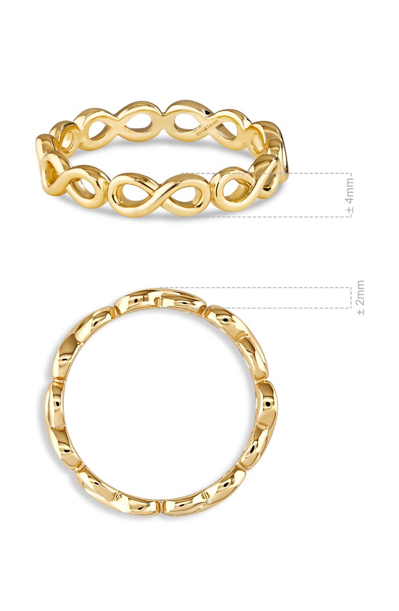DEVATA Infinity Eternity Ring in Gold Plated Sterling Silver, Alternate, color, Yellow Gold