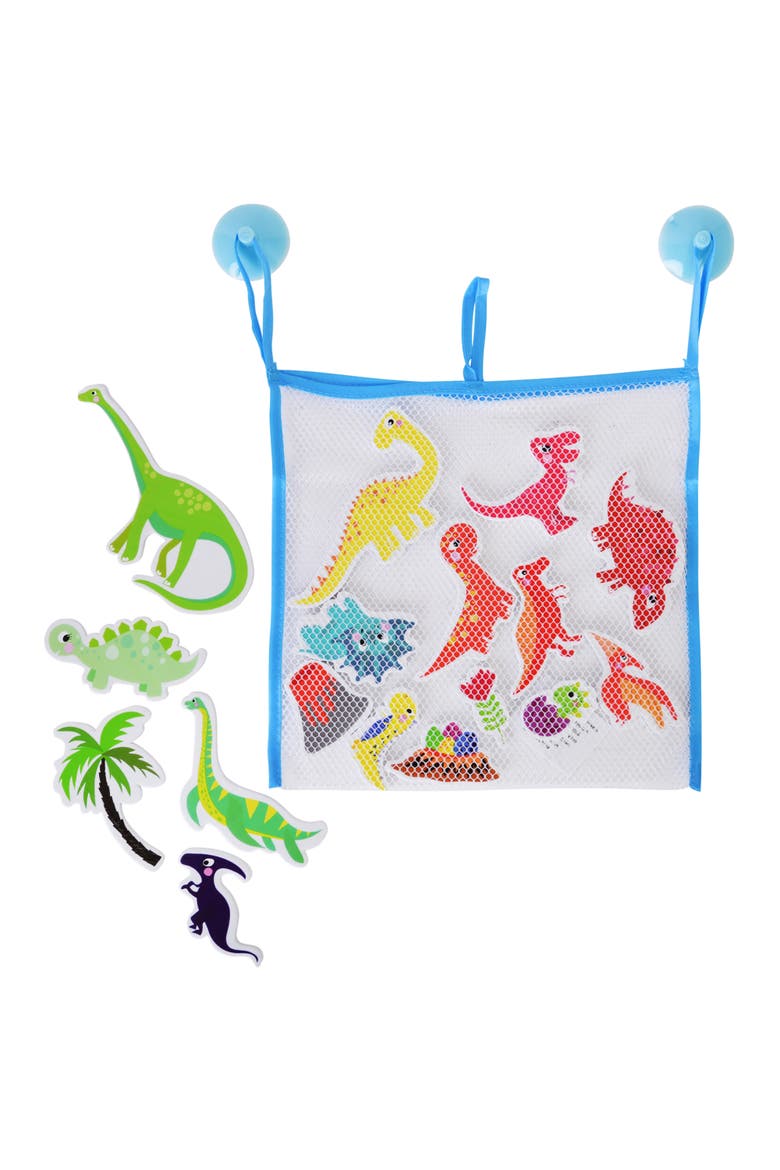 Bath Time Stickers, Dinosaurs, 18 Foam Dino Character Pieces, Alternate, color, Multicolored