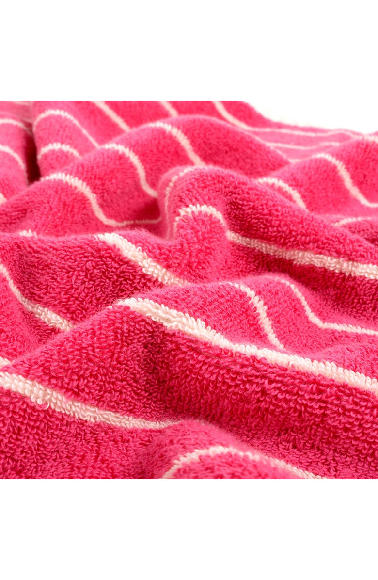 Zsa Zsa Zsu Solid Wide Striped Yarn-Dyed 100% Cotton Towel 3-Pcs Set, Alternate, color, Pink