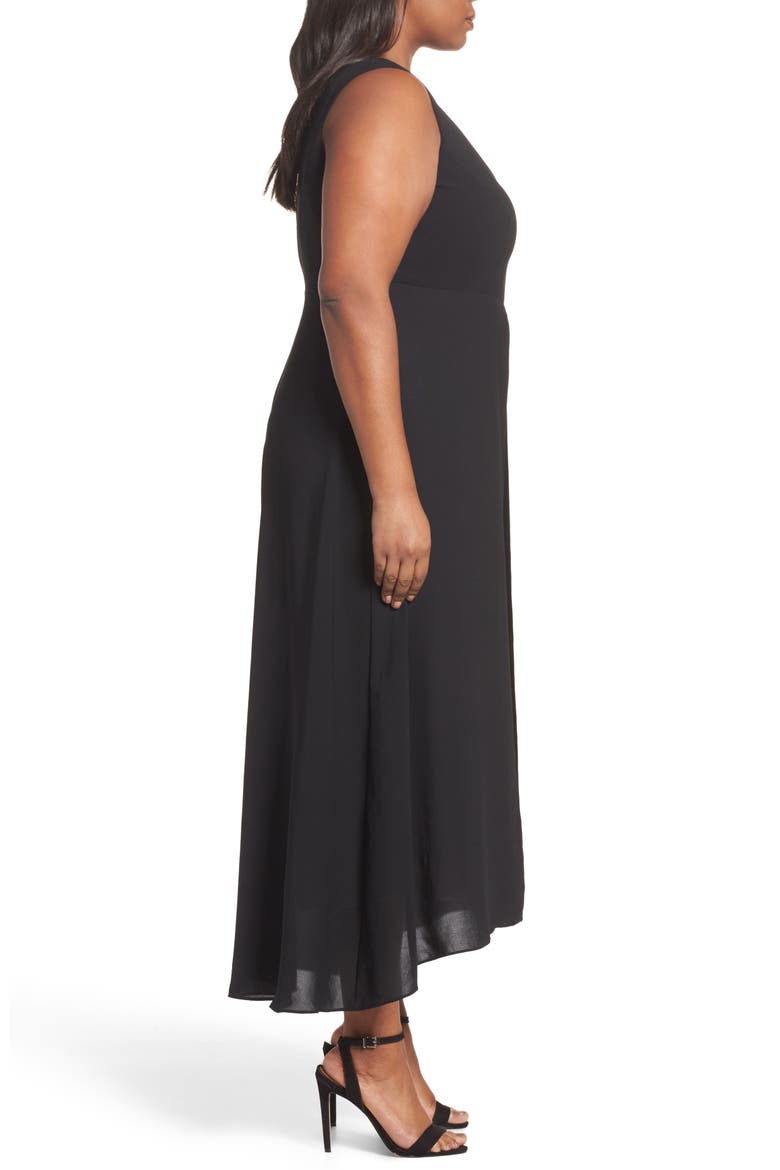 Colorblock V-Neck Jumpsuit, Alternate, color, BLACK/ IVORY