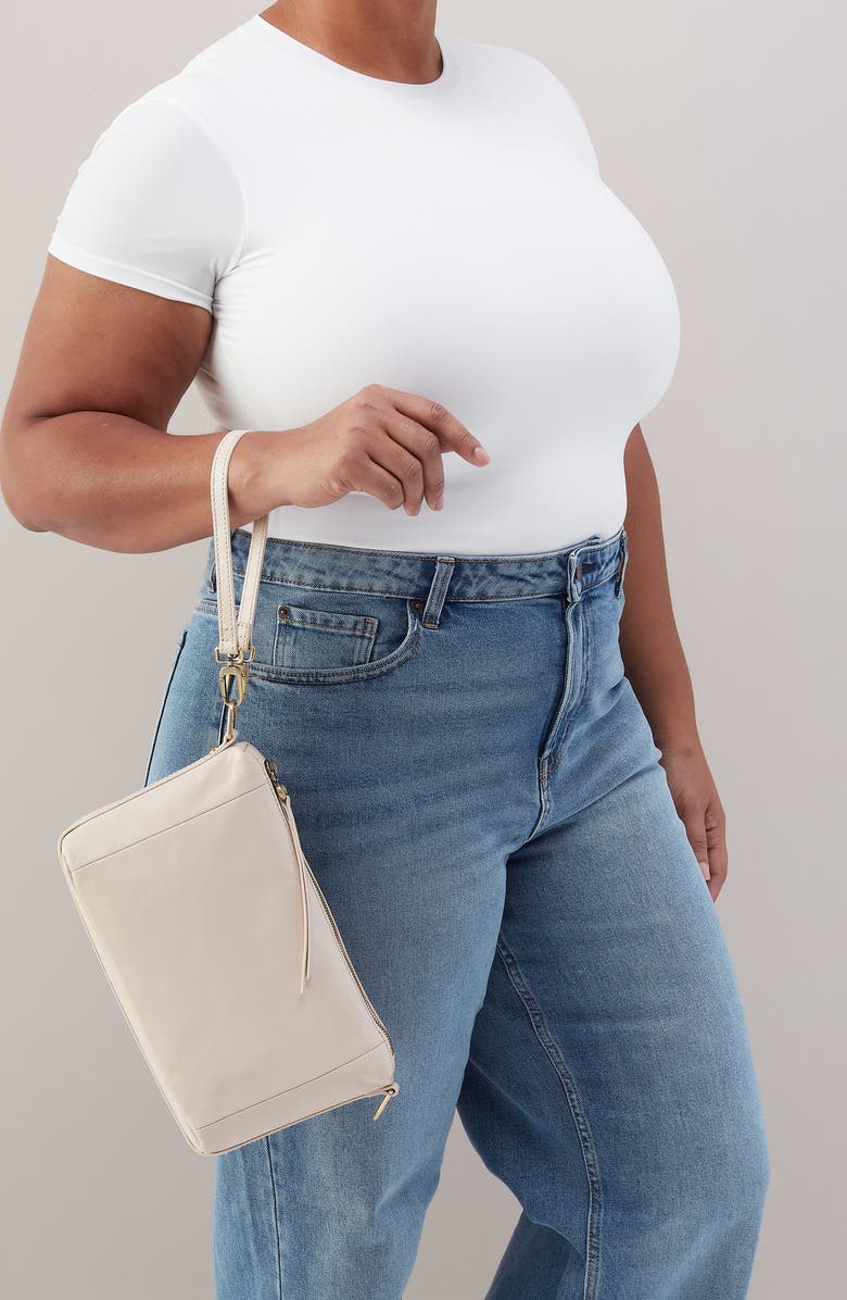 HOBO Darcy Carryall Leather Crossbody Bag, Alternate, color, Pale Flax