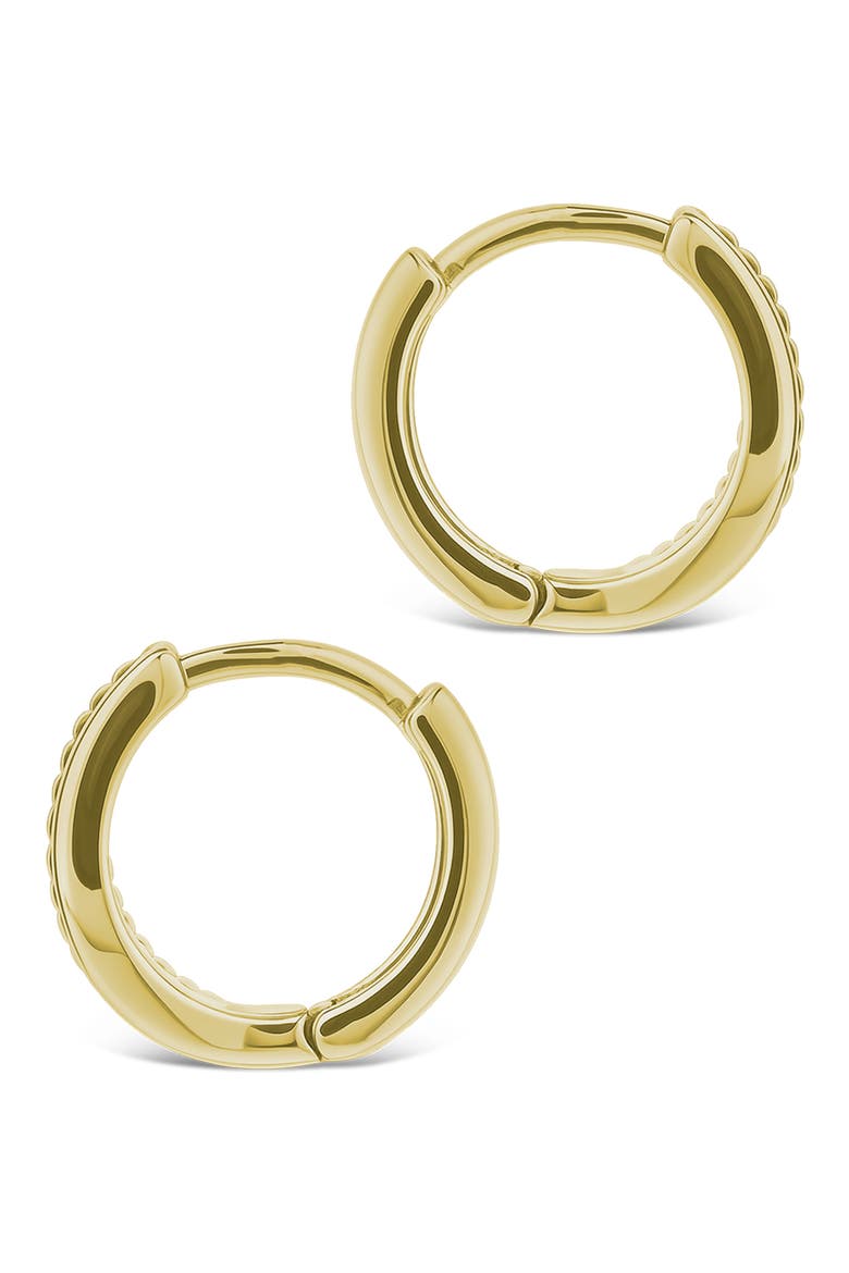 Judit Braided & Polished Micro Huggie Hoop Earrings, Alternate, color, GOLD