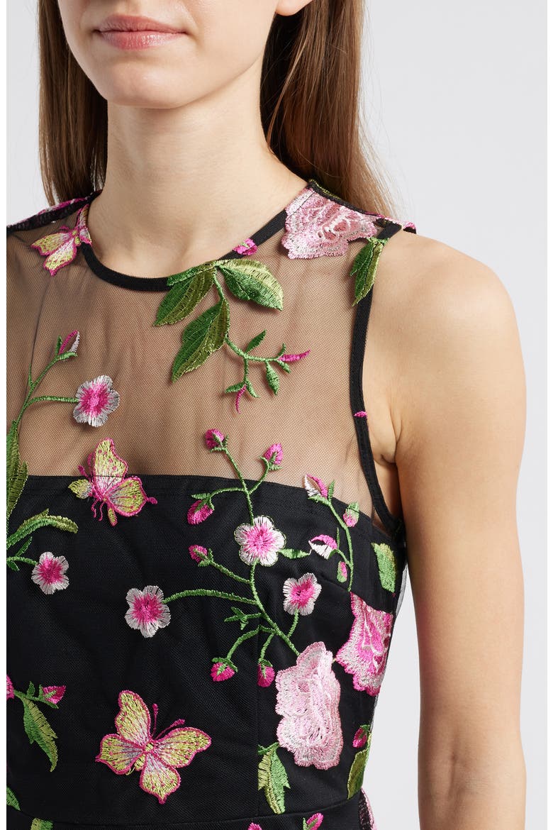 Butterfly Rose Embroidered Fit & Flare Dress (Women) | Nordstromrack