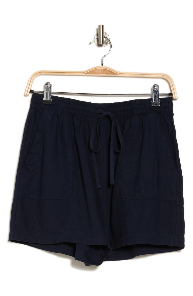 Splendid Marseille Linen Blend Drawstring Shorts, Alternate, color, Navy