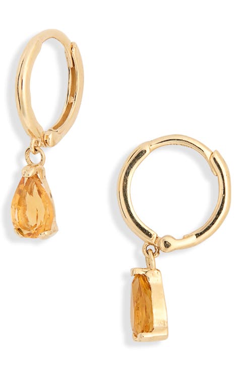 BLC 14K Gold Semiprecious Stone Drop Earrings