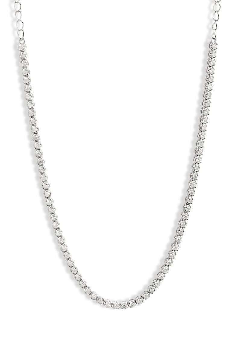 Diamond Tennis Necklace, Main, color, WHITE