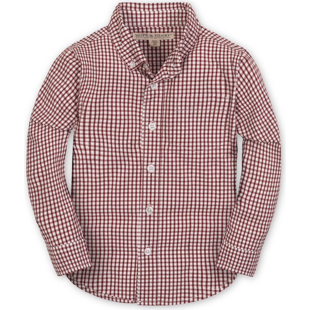 Hope & Henry Boys' Organic Stretch Poplin Shirt, Kids In Burgundy