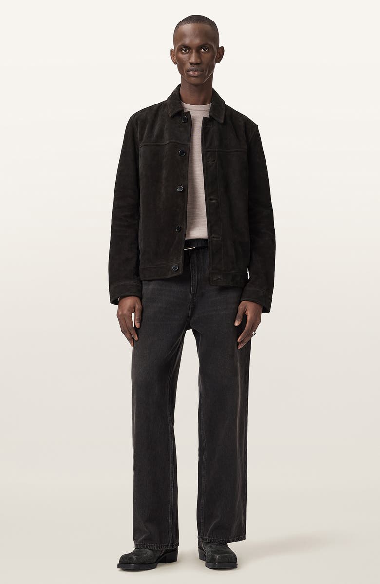 AllSaints Nates Suede Jacket, Alternate, color, Tanner Black