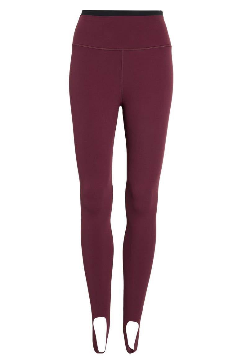 River High Waist Airweight Stirrup Leggings, Alternate, color, DARK CHERRY/ BLACK