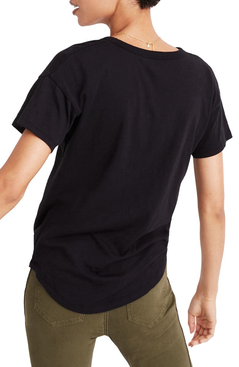 Madewell Whisper Cotton Crewneck T-Shirt, Alternate, color, True Black