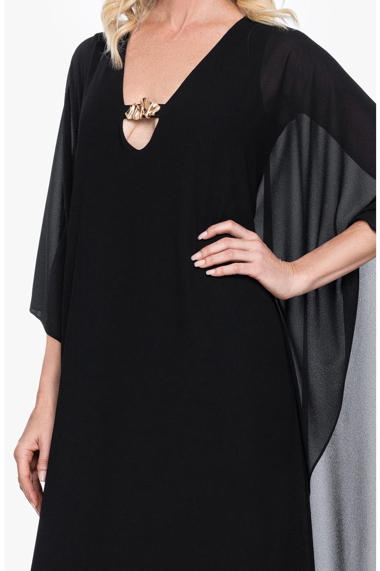 Cape Back Caftan Maxi Dress, Alternate, color, BLACK