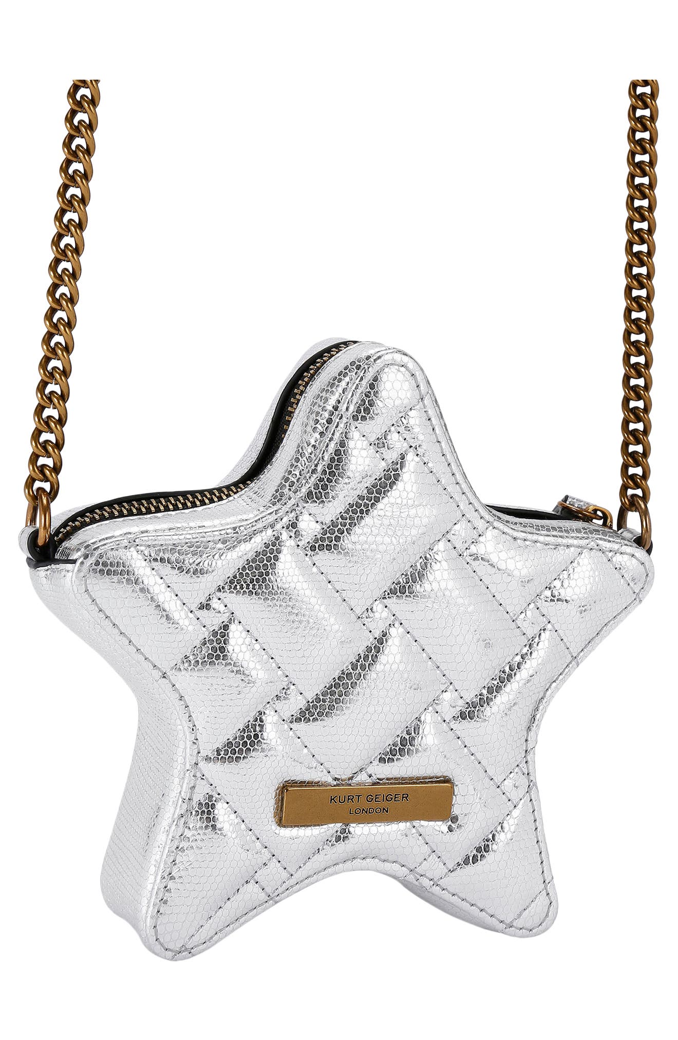 Kurt Geiger London Kensington Star Quilted Leather Crossbody Bag, Alternate, color, 
