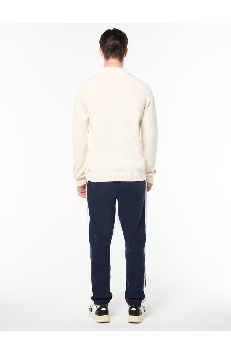 Sergio Tacchini Damarindo Long Sleeve Knit Polo, Alternate, color, Gardenia/Maritime Blue