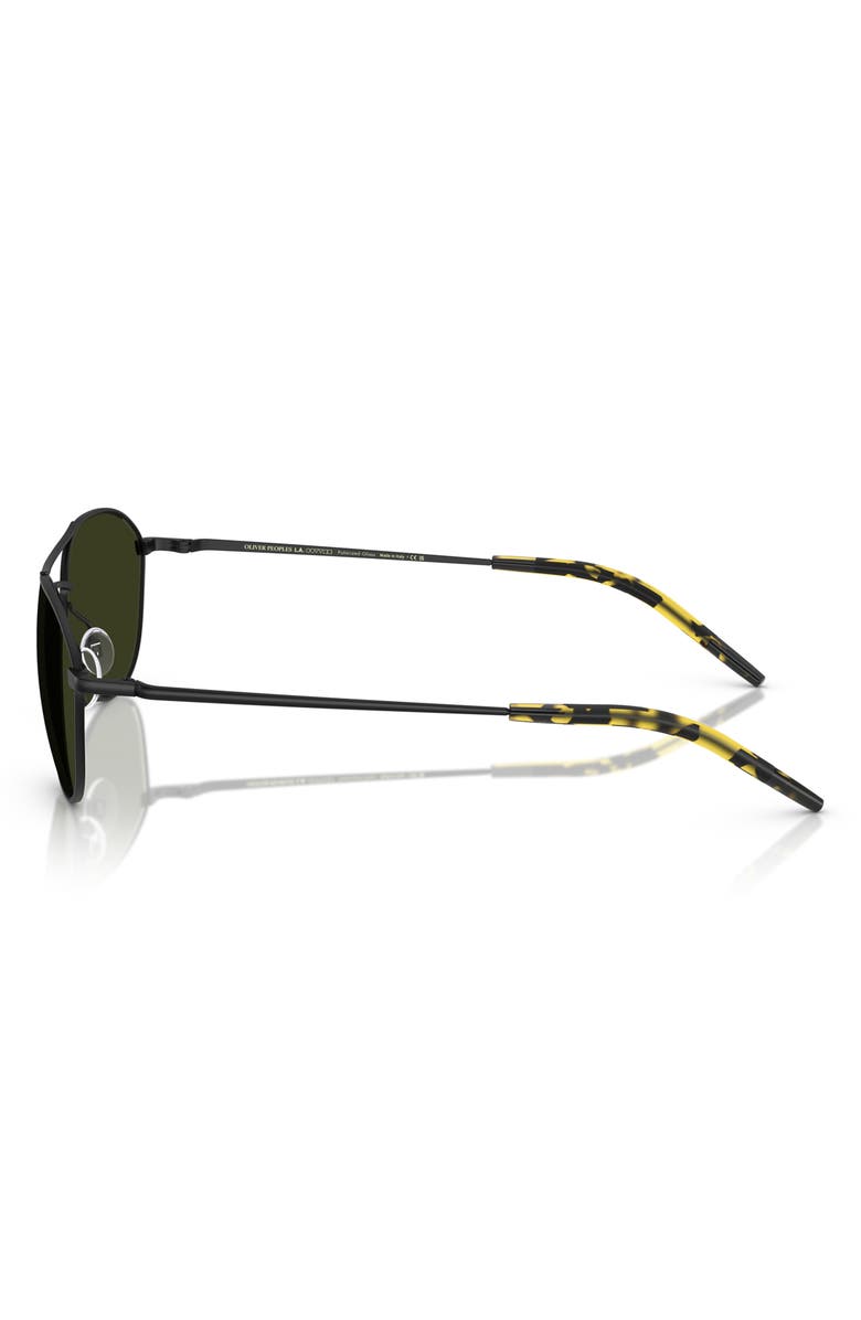 Oliver Peoples 57mm Pilot Polarized Sunglasses, Alternate, color, Matte Black/ G15 Polar