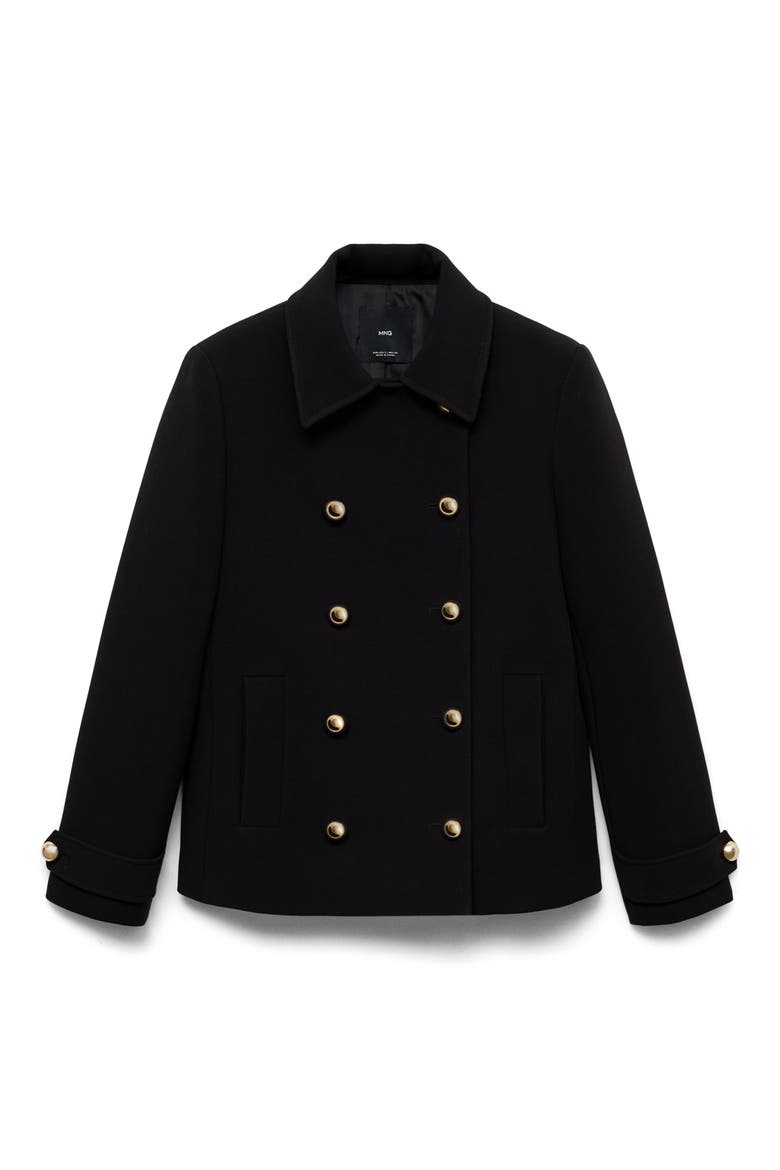 Double Breasted Jacket, Main, color, BLACK