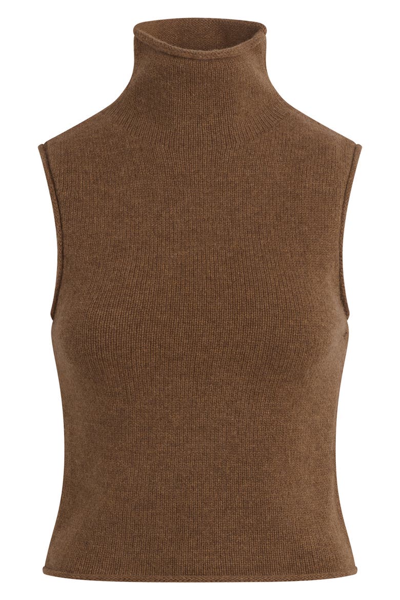 Stevie Sleeveless Wool & Yak Hair Sweater, Alternate, color, CINNAMON